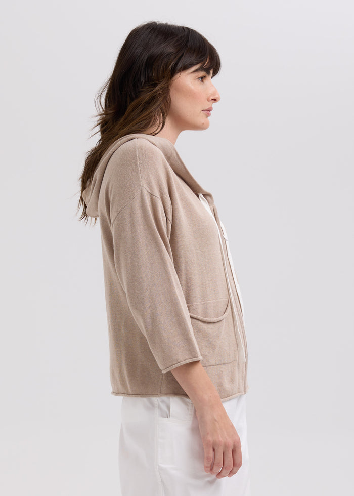 LD & Co. - Linen Hoodie - Taupe (LC7765)