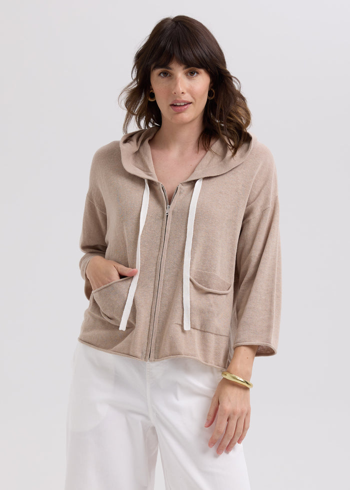LD & Co. - Linen Hoodie - Taupe (LC7765)