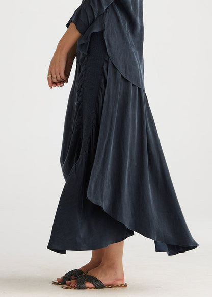 Ld + Co - Shirred Angle Skirt - Dusk