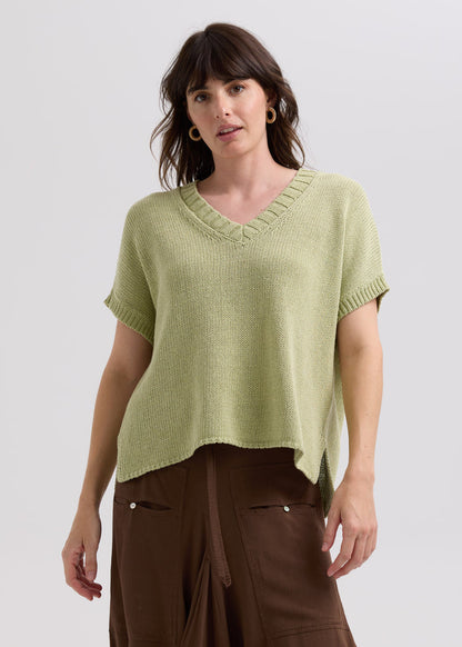 LD & Co - Textured V Top - Lemongrass (LC7761)