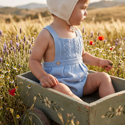 Light Blue Dot Romper