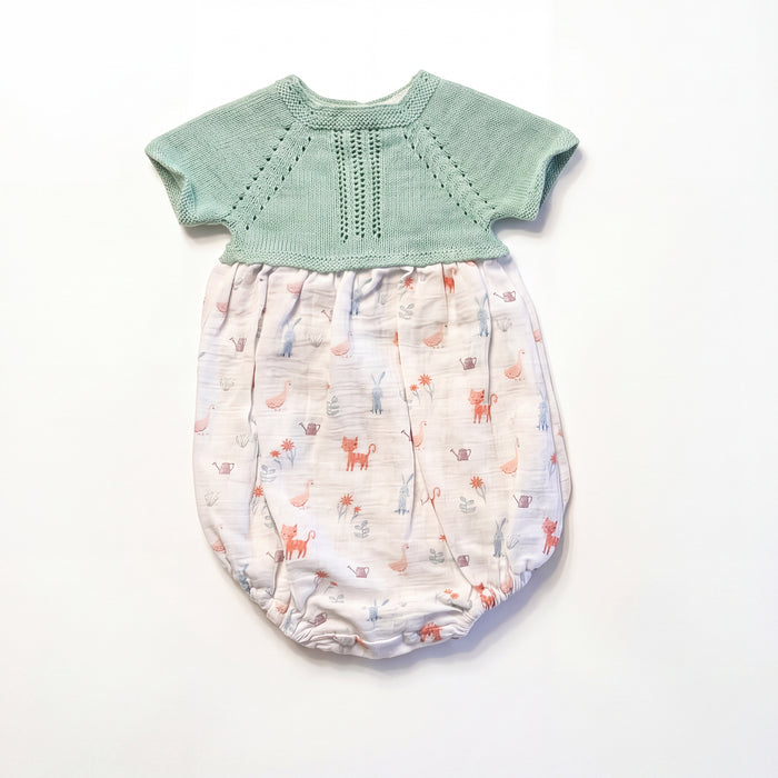 Light Green Printed Romper