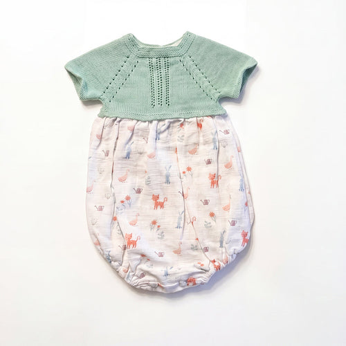 Light Green Printed Romper