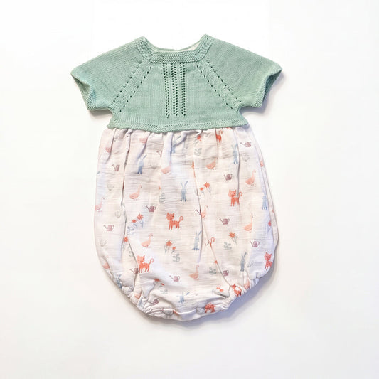 Light Green Printed Romper