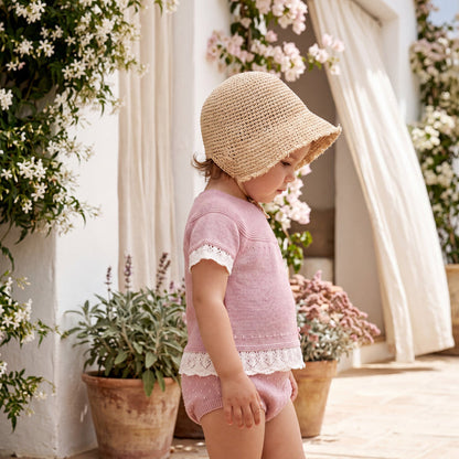 Light Pink with Lace Blouse & Bloomers