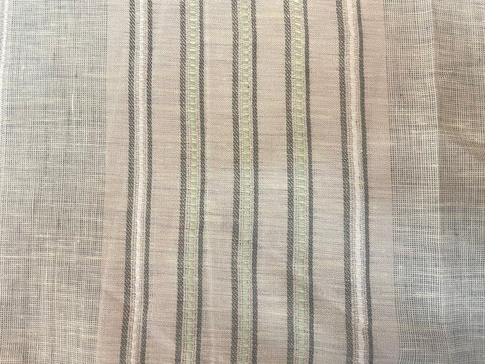 Linen Jacquard - Sandy Green Stripe