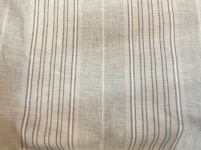 Linen Jacquard - Sandy Green Stripe