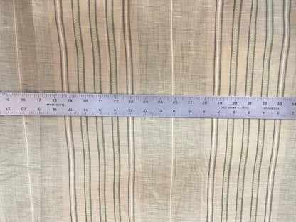 Linen Jacquard - Sandy Green Stripe