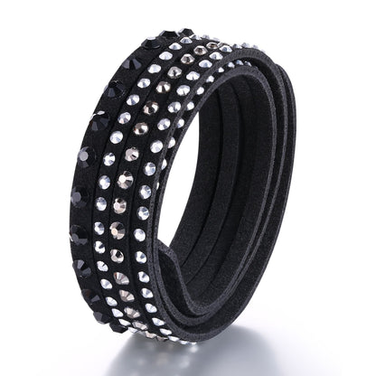 Barzel Leather Created Austrian Crystals Wrap Bracelets (Many Options Available)
