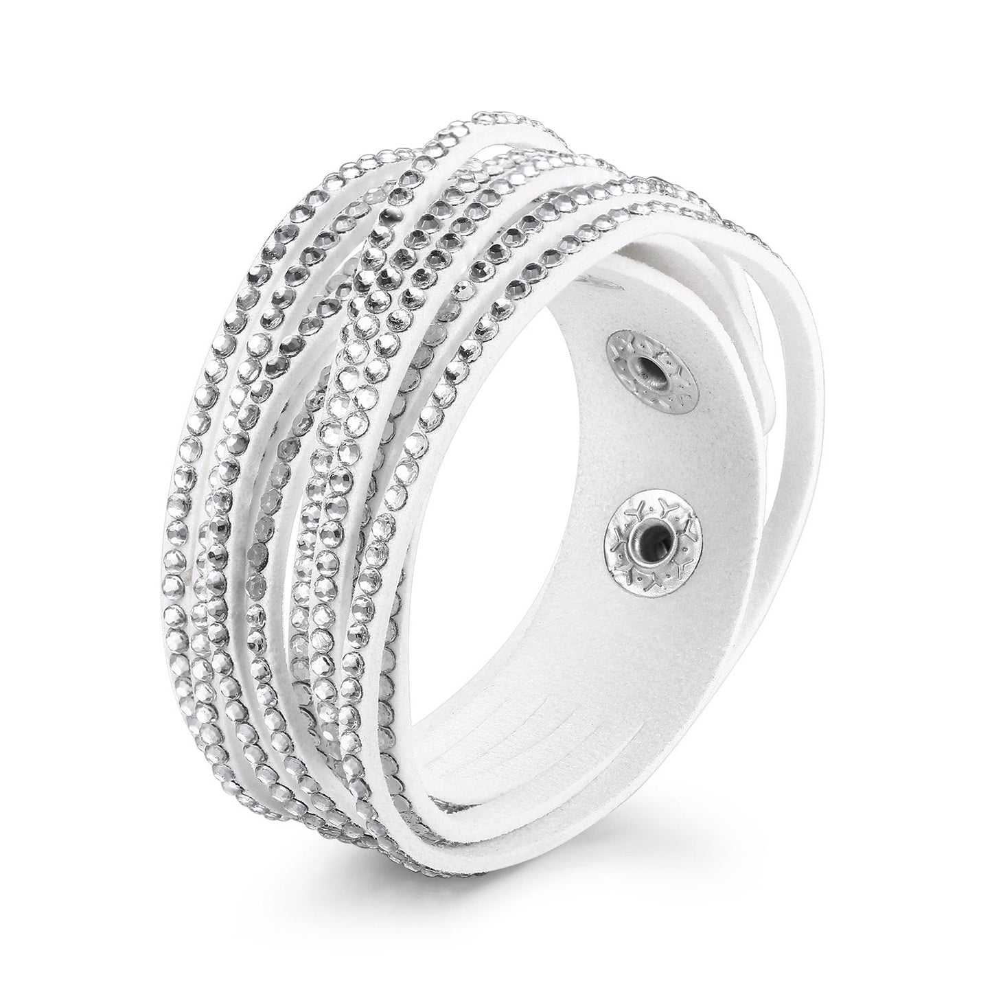 Barzel Leather Created Austrian Crystals Wrap Bracelets (Many Options Available)