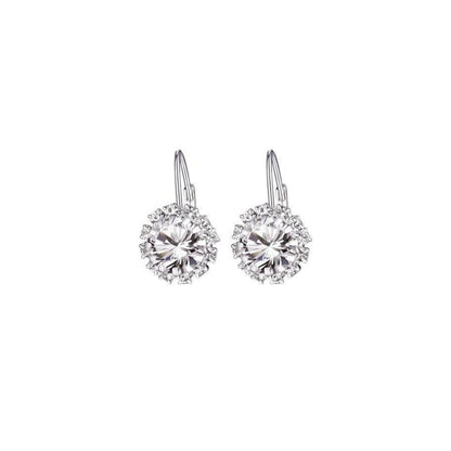 18K White Gold Plated Crystal Earrings