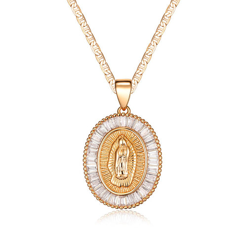 18K Gold Plated Mother Mary Necklace