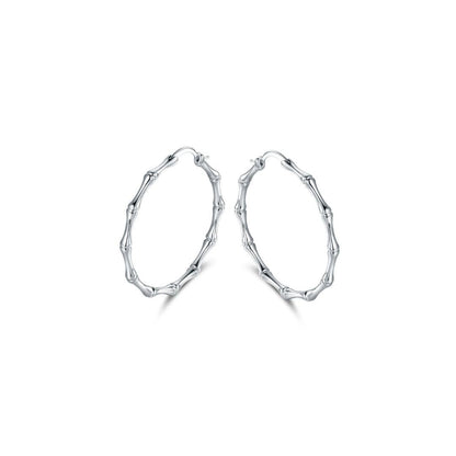 18K Gold Plated Bamboo Hoop Earrings