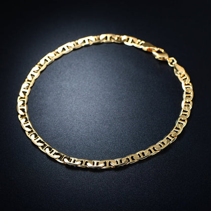 18K Gold Plated 6mm Mariner Anklet