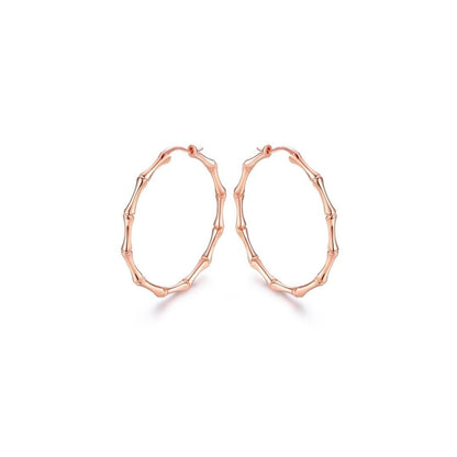 18K Gold Plated Bamboo Hoop Earrings
