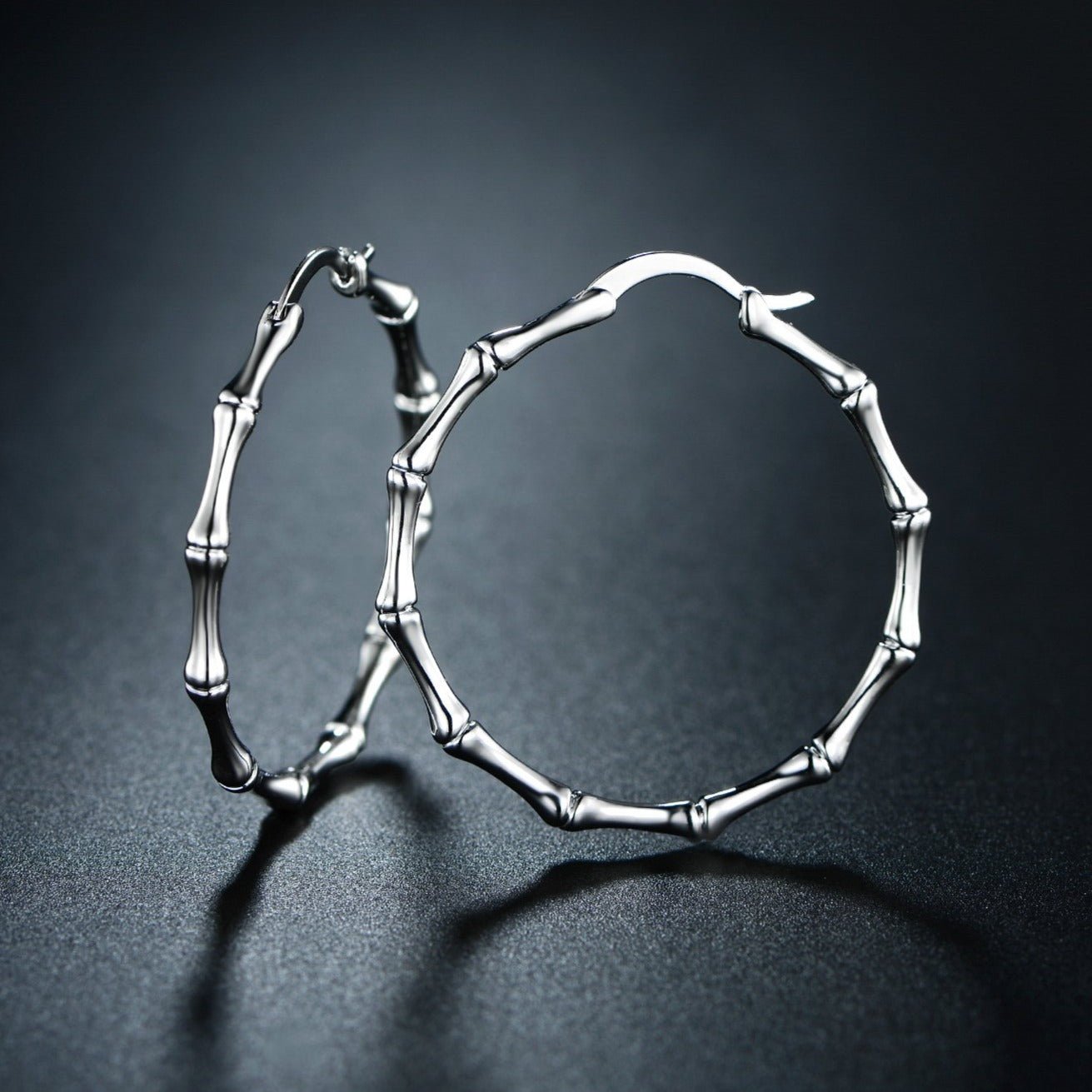 18K Gold Plated Bamboo Hoop Earrings