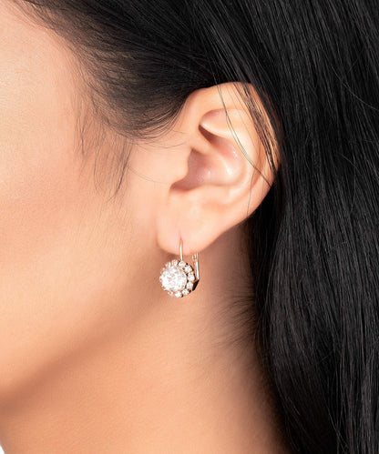 18K White Gold Plated Crystal Earrings