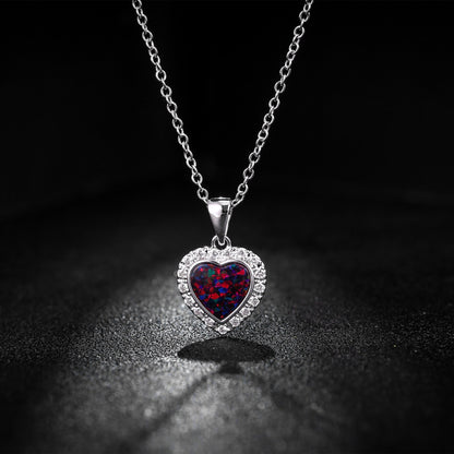 18K White Gold Plated Crystal Heart Necklace