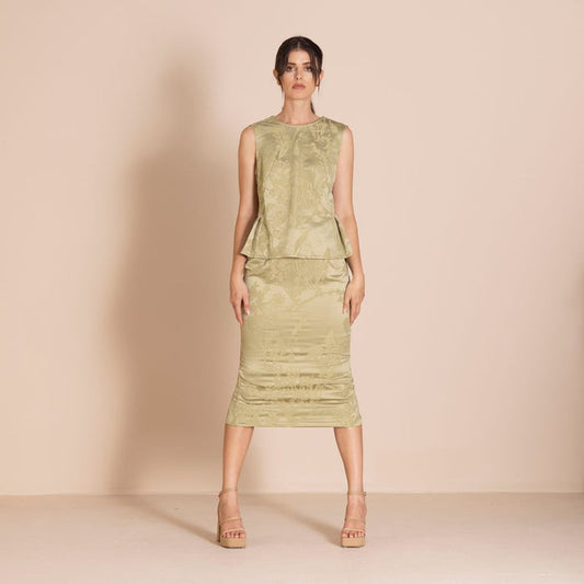 Megan Salmon - Cowslip Monroe Skirt - Pistachio - M7602
