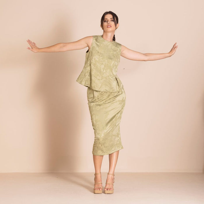 Megan Salmon - Cowslip Monroe Skirt - Pistachio - M7602