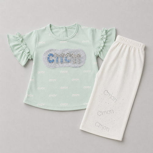 Mint Charm Girls Capri Casual Set