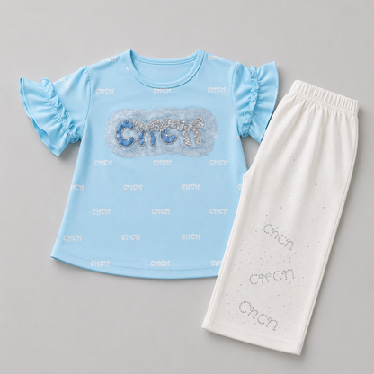 Mint Charm Girls Capri Casual Set