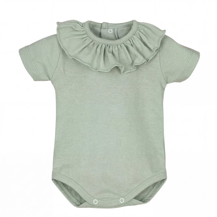 Mint Collar Short Sleeve Bodysuit — AGÜ Baby Spanish baby clothes