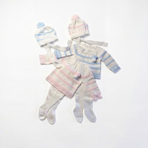 Newborn Light Pink Stripes Set 3 Pieces — AGÜ Baby Spanish baby clothes