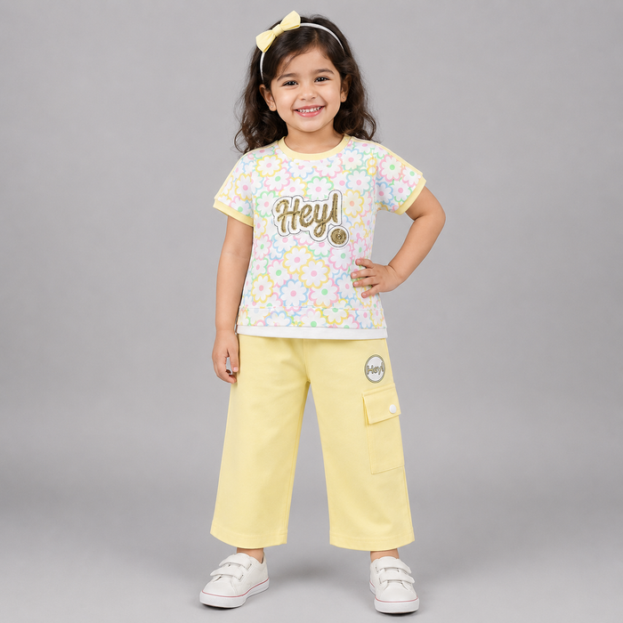 Pastel Floral Cargo Capri Summer Set