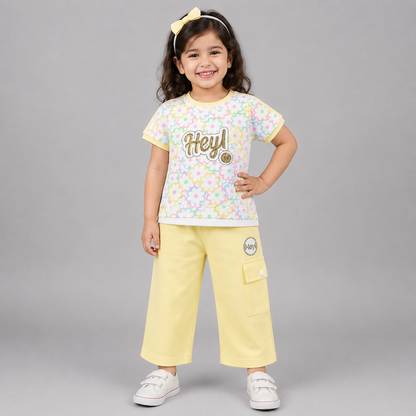 Pastel Floral Cargo Capri Summer Set