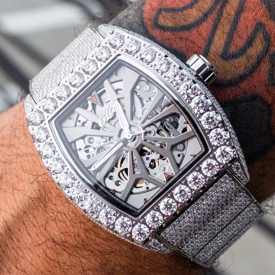 40MM Perennial Era® Skeleton Watch- Fully Iced