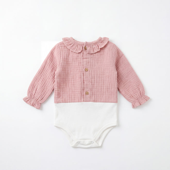 Pink Makeup Body Long Sleeve with Collar