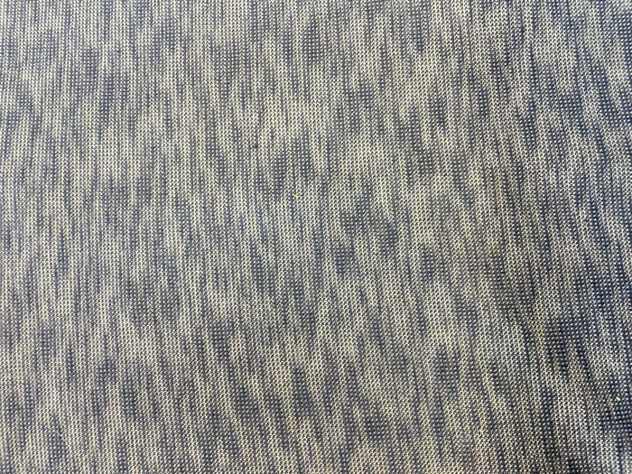 Poly Jersey Heather Textured - White & Blue