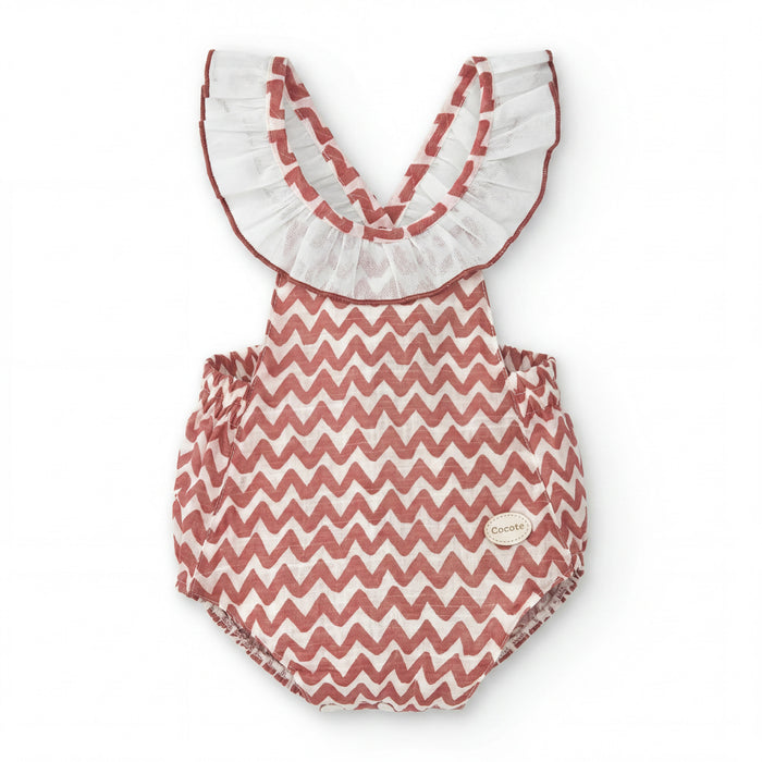 Red Zig Zag Romper — AGÜ Baby Spanish baby clothes