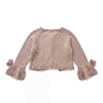 Girls Pink Cropped Cardigan — AGÜ Baby Spanish baby clothes