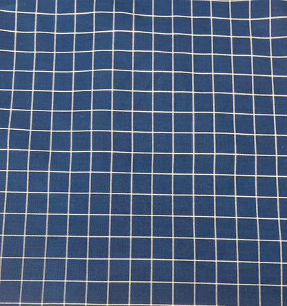 Silk Shirting - Thin White Stripe & Blue