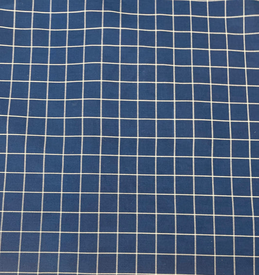 Silk Shirting - Thin White Stripe & Blue