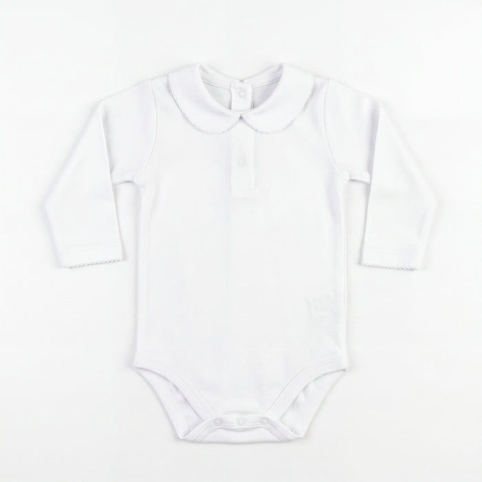 White Body Long Sleeve with Baby Collar — AGÜ Baby Spanish baby clothes