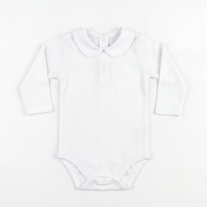 White Body Long Sleeve with Baby Collar — AGÜ Baby Spanish baby clothes