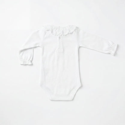 White Body Plumeti with Collar — view 3 — handcrafted in Spain — AGÜ Baby