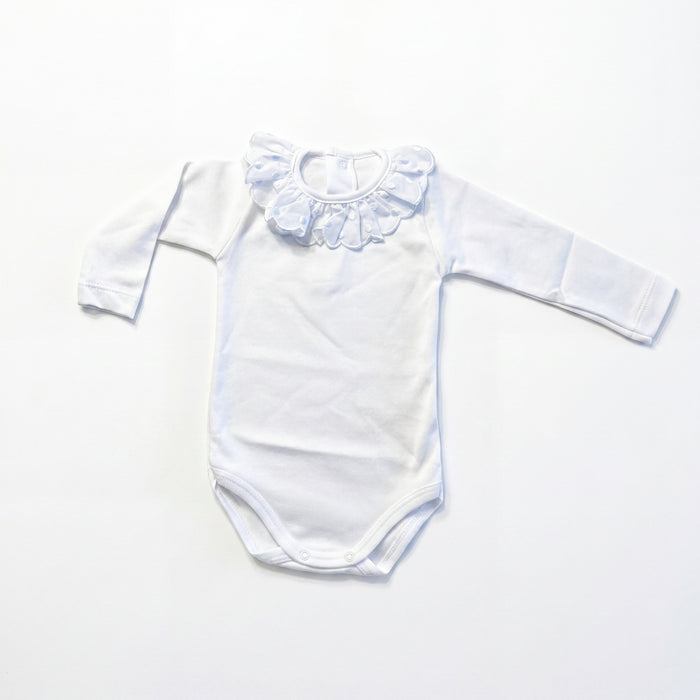 White Body with Grey Dots Collar — AGÜ Baby Spanish baby clothes