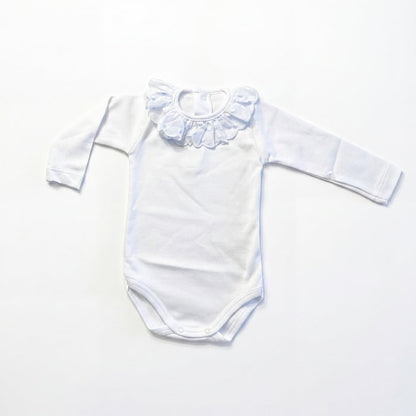 White Body with Grey Dots Collar — AGÜ Baby Spanish baby clothes