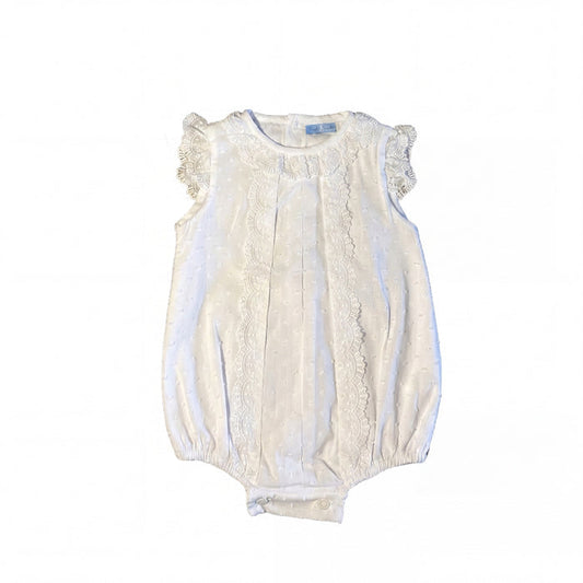 White Lace Plumeti Romper