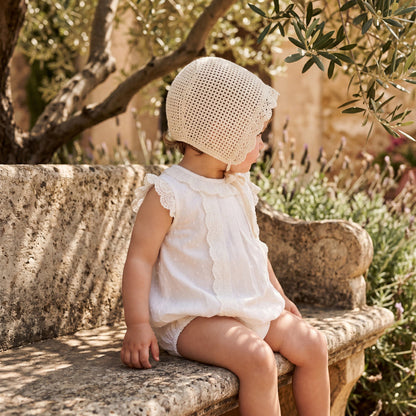 White Lace Plumeti Romper