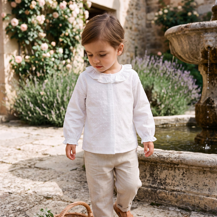 White Shirt Collar Plumeti