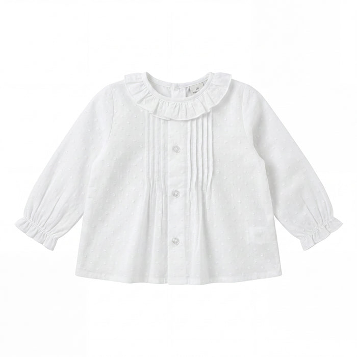 White Shirt Collar Plumeti — view 3 — handcrafted in Spain — AGÜ Baby