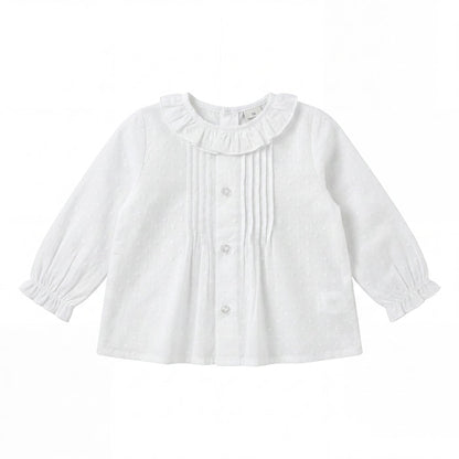 White Shirt Collar Plumeti — view 3 — handcrafted in Spain — AGÜ Baby